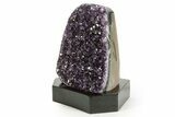 Deep Purple Amethyst Geode With Wood Base - Uruguay #371645-1